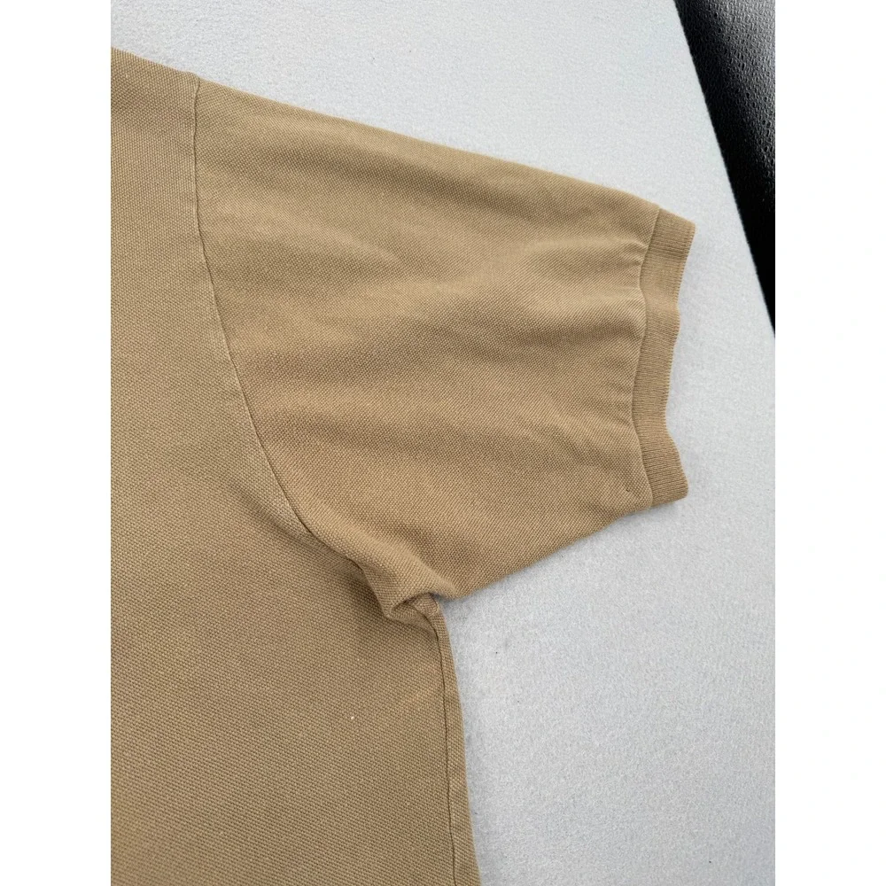 Polo Ralph Lauren Mens XL Tan Khaki Cotton Short Sleeve Pique Polo Shirt Classic